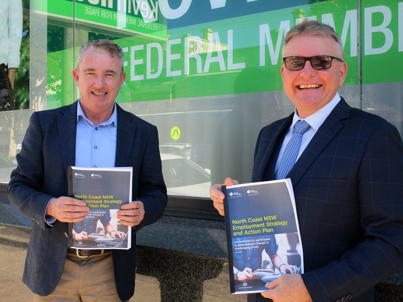 Kevin Hogan and Tim Williamson at the North Coast NSW Employment Strategy and Action Plan launch