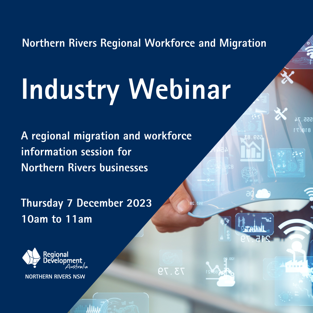 Information image for regional immigration and workforce webinar with date and time