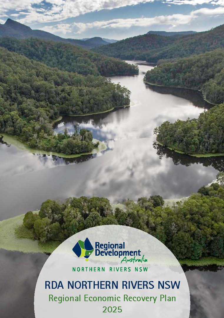 RERP 2023 cover_Page_01 Regiona Economic Recovery Plan cover page with Clarry Hall Dam image